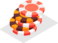 DoGAME 籌碼圖示，紅白色堆疊籌碼設計元素圖