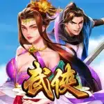 DoGAME 武俠 老虎機封面圖,古風男女武俠角色與劍俠元素視覺